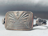 Detailed Vintage Native American Navajo Maze And Button Sterling Silver Bracelet Cuff-Nativo Arts