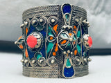One Of The Most Detailed Ever Vintage Southwest Sterling Silver Inlay Bracelet-Nativo Arts