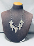 Sha Willie Vintage Native American Navajo Cross Sterling Silver Necklace!-Nativo Arts