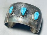 Magnificent Vintage Native American Navajo Morenci Turquoise Sterling Silver Bracelet-Nativo Arts
