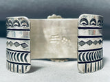 Signed Native American Navajo Carico Lake Turquoise Sterling Silver Bracelet-Nativo Arts