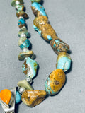 Ray Jack Native American Navajo Royston Turquoise Spiny Oyster Sterling Silver Necklace-Nativo Arts