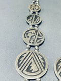 Native American Gorgy!! Vintage Navajo Geomtric Sterling Silver Squahs Blossom Necklace-Nativo Arts