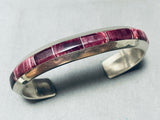 Cecil Henry Vintage Native American Navajo Purple Shell Sterling Silver Bracelet-Nativo Arts