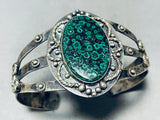 The Best Vintage Native American Navajo Green Fossil Agate Sterling Silver Bracelet-Nativo Arts