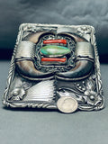 313 Grams Vintage Native American Navajo Turquoise Sterling Silver Bear Bracelet-Nativo Arts