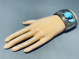 Wow The Crowd!! Vintage Native American Navajo Blue Diamond Turquoise Sterling Silver Bracelet-Nativo Arts