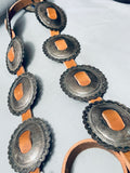 Early 1900's Vintage Native American Navajo 1st Phase Sterling Silver Concho Belt Old-Nativo Arts