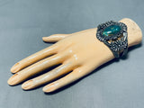 Ornate Vintage Native American Navajo Royston Turquoise Sterling Silver Bracelet-Nativo Arts
