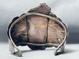 One Of The Best Vintage Native American Navajo Lapis Sterling Silver Shield Bracelet