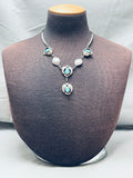Jake Family Unique Vintage Native American Navajo Turquoise Sterling Silver Necklace-Nativo Arts