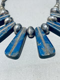 One Of The Coolest Vintage Native American Navajo Lapis Sterling Silver Necklace-Nativo Arts