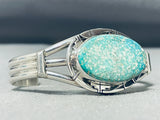 Dry Lakebed Turquoise Vintage Navajo Sterling Silver Bracelet-Nativo Arts