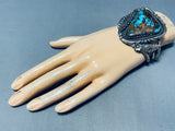 Boulder Turquoise Mine (rare) Vintage Native American Navajo Sterling Silver Bracelet Old-Nativo Arts