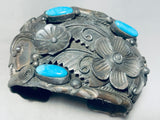Flowers Of Ecstasy!! Vintage Navajo Turquoise Sterling Silver Bracelet-Nativo Arts