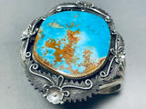 Pete Johnson Massive Vintage Native American Navajo Turquoise Sterling Silver Bracelet-Nativo Arts