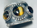 The Best Vintage Native American Navajo Tiger's Eye Sterling Silver Bracelet-Nativo Arts