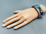 One Of The Most Unique Vintage Native American Navajo Turquoise Sterling Silver Bracelet-Nativo Arts