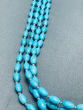Footballs Of Turquoise Vintage Navajo Sterling Silver Heishi Necklace-Nativo Arts
