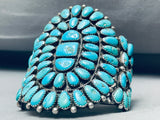 Huge Vintage Native American Zuni Judy Wallace Turquoise Sterling Silver Bracelet-Nativo Arts