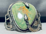 The Best Vintage Native American Navajo Green Turquoise Snake Sterling Silver Bracelet-Nativo Arts