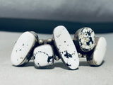 Johnson Vintage Native American Navajo Snow Turquoise Rare Sterling Silver Bracelet-Nativo Arts