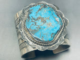 179 Grams Heavy Native American Navajo Turquoise Sterling Silver Bracelet Cuff-Nativo Arts