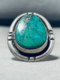 Brilliant Vintage Native American Navajo Blue Green Turquoise Sterling Silver Huge Ring-Nativo Arts