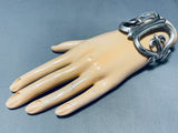 Felix Joe Vintage Native American Navajo Long Sterling Silver Bracelet-Nativo Arts