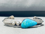 Important Albert Lee Vintage Native American Navajo Turquoise Sterling Silver Bracelet-Nativo Arts