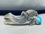 Eagle Has Landed Vintage Native American Kewa Turquoise Sterling Silver Bracelet-Nativo Arts