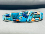 Ervin P. Tosise Vintage Native American Navajo Turquoise Inlay Sterling Silver Bracelet-Nativo Arts