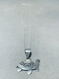 Intriguing Vintage Native American Navajo Sterling Silver Turtle Necklace-Nativo Arts