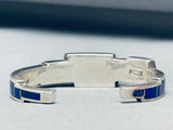 6 Inch Wrist Ray Tracey Vintage Native American Navajo Lapis Sterling Silver Bracelet-Nativo Arts