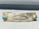 Veyr Old Vintage Native American Navajo Cerrillos Turquoise Sterling Silver Bracelet-Nativo Arts