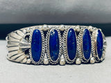 One Of The Best Vintage Native American Navajo Midnight Lapis Sterling Silver Bracelet-Nativo Arts