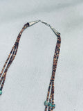 Quality Authentic Vintage Native American Navajo Turquoise Heishi Sterling Silver Necklace-Nativo Arts