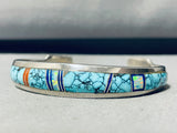 6.5 Inch Wrist Marie Tsosie Vintage Turquoise Inlay Sterling Silver Bracelet-Nativo Arts