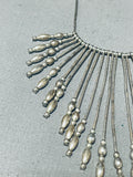 Native American Dropdead Fab!! Vintage Navajo Graduating Sterling Silver Necklace-Nativo Arts