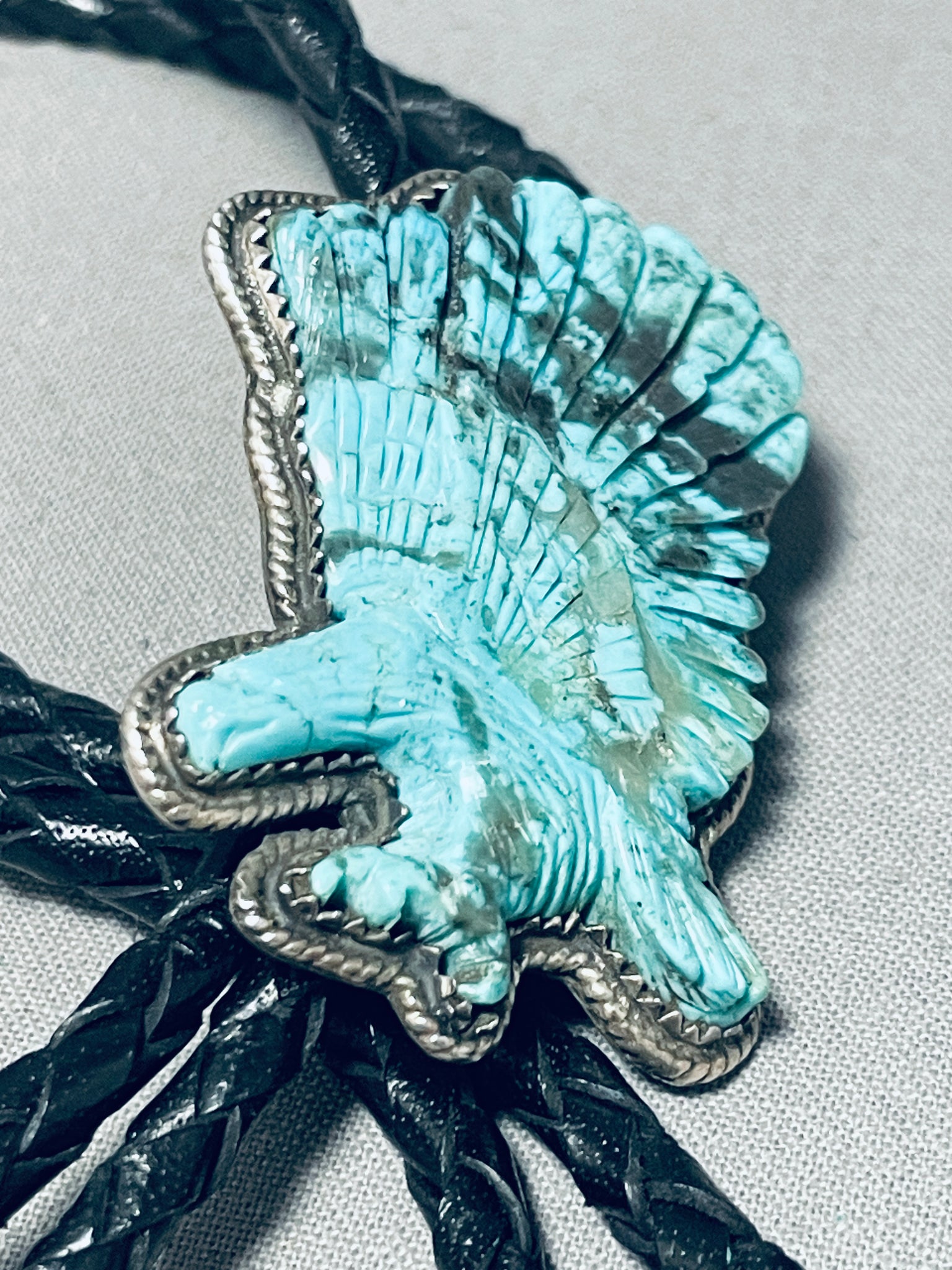 Native American Western Cowboy 3D Bald Eagle Sunset Bolo