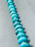 225 G Chunky Spider Web Turquoise Vintage Native American Navajo Necklace