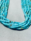 One Of Best Vintage Native American Navajo Turquoise Heishi 10 Strands Sterling Silver Necklace-Nativo Arts