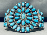Bill Smith Vintage Native American Navajo Turquoise Sterling Silver Cluster Bracelet-Nativo Arts