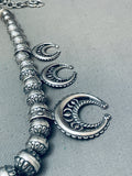 Womens Fab Vintage Sterling Silver Squash Blossom Necklace-Nativo Arts