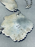 Breathtaking Vintage Native American Zuni Mother Of Pearl Sterling Silver Necklace Signed-Nativo Arts