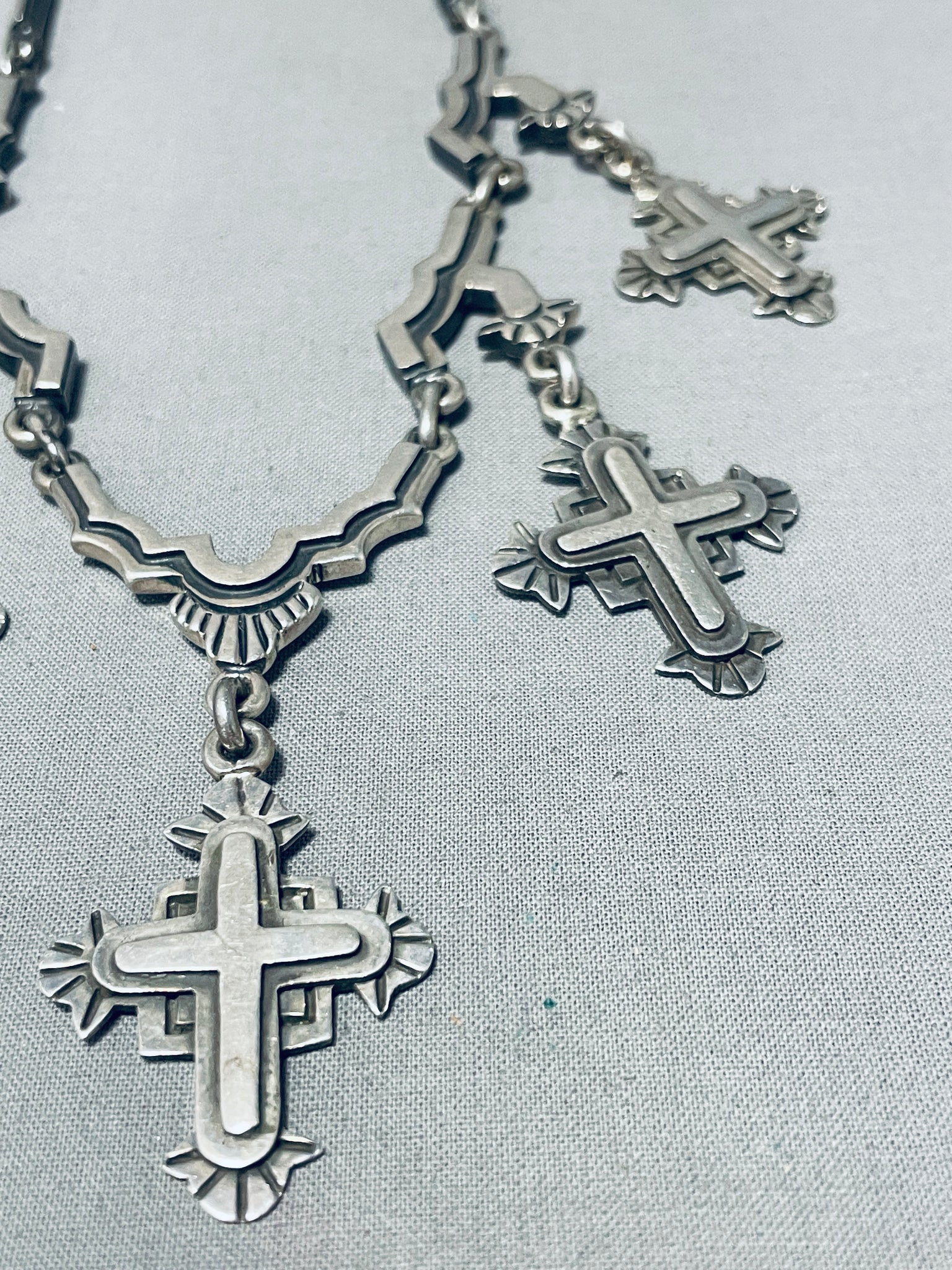 Rare Vintage Mexican Sterling Yalalag Silver Cross Pendant Necklace -  jewelry - by owner - sale - craigslist