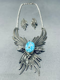 Hand Tooled Flare!! Charlie Johnson Vintage Native American Navajo Sterling Silver Necklace-Nativo Arts