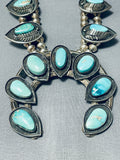 Authentic Vintage Native American Navajo Rare Turquoise Sterling Silver Squash Blossom Necklace-Nativo Arts