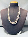 Native American Beautiful Vintage Santo Domingo 3-strand Shell Sterling Silver Necklace-Nativo Arts