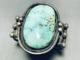 One Of Best Early Carico Lake Turquoise Vintage Native American Navajo Sterling Silver Bracelet-Nativo Arts